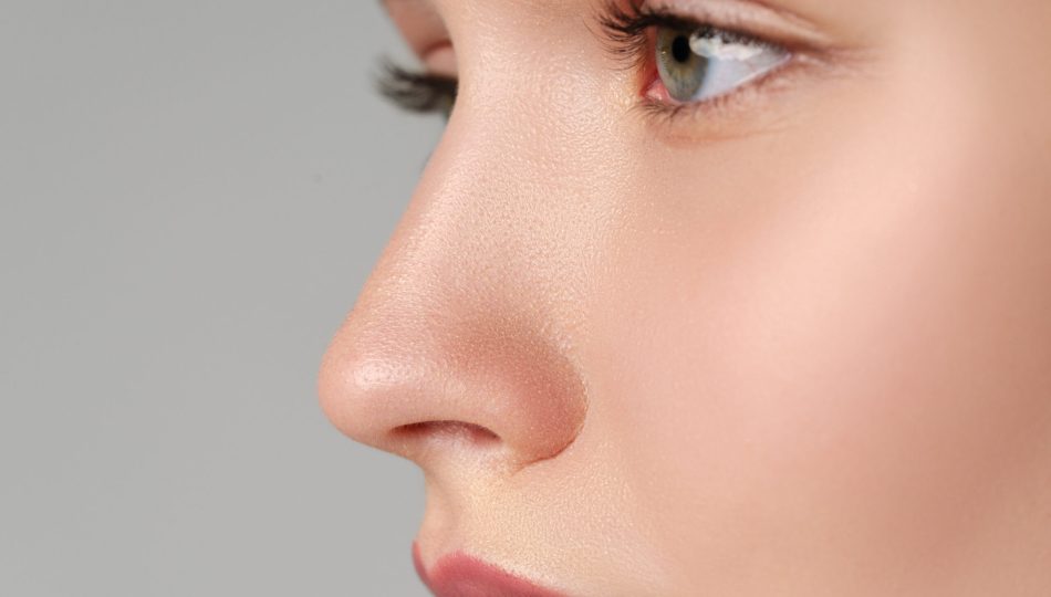 Close up photo of young female blue eyes